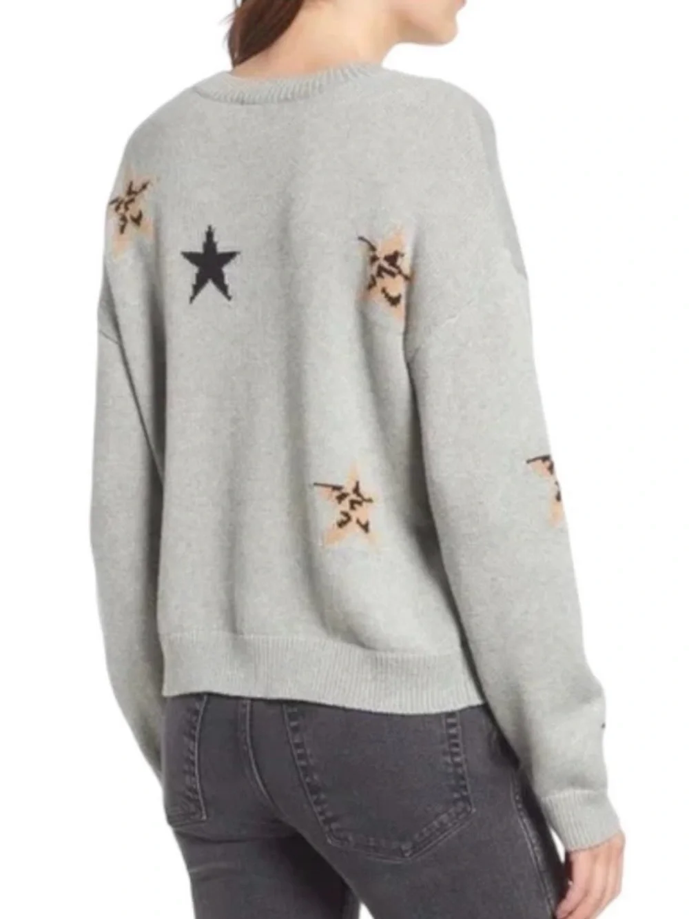 Rails Perci Star Sweater in the color Heather Grey Animal Stars M - Picture 2 of 12